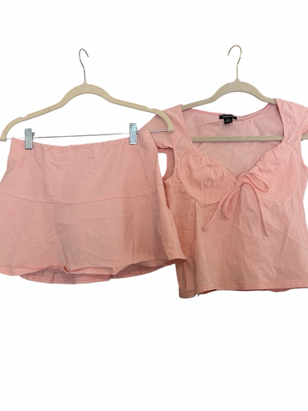 Boohoo Light Pink Mini Skirt